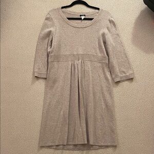 J. Crew Taupe Knit Dress with 3/4 Sleeves